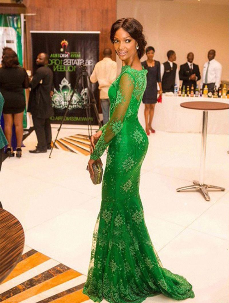 2025 Estate Per Le Donne Nuova Moda Sexy Verde Pizzo Abiti Da Sera O Collo Slim Sirena Cocktail Party Abito Vestaglia Elegante Vestido_voghion.com