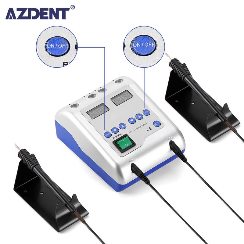 Couteau à découper électrique pour équipement de laboratoire AZDENT contenant 6 pointes de cire + 2 stylos outils dentaires_voghion.com