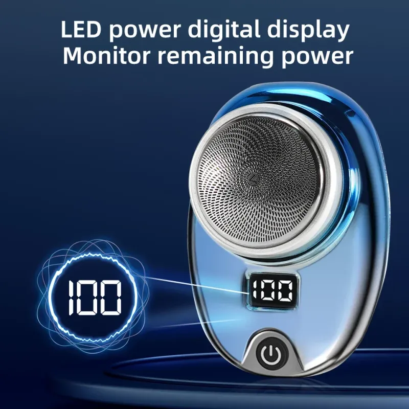 Portable Mini Electric Rechargeable Digital Power Display Mens Waterproof Cordless Razor Beard Shaver for Face Body_voghion.com