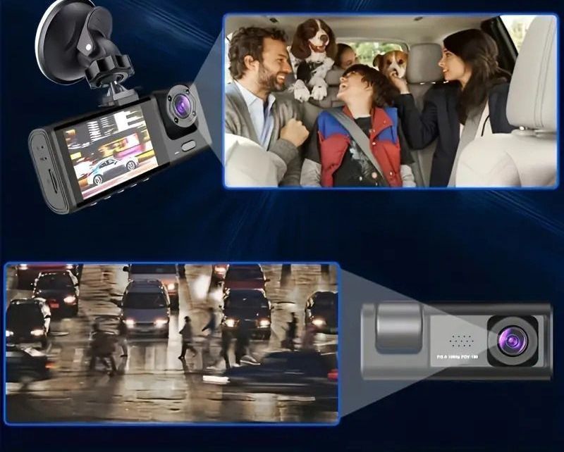 Registratore di guida in vendita calda 3 vie HD 1080P monitoraggio del parcheggio con visione notturna 3 lenti DVR per auto_voghion.com