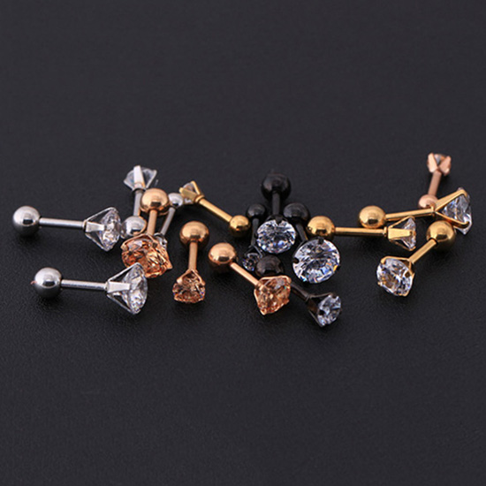 Mannen Vrouwen Strass Kraakbeen Tragus Bar Helix Bovenoor Oorbel Stud Sieraden_voghion.com