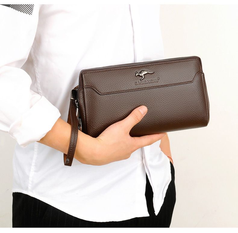 Męska torba kopertówka PU Casual Business Anti Theft Password Lock Clutch Bag One Piece Drop Shipping_voghion.com