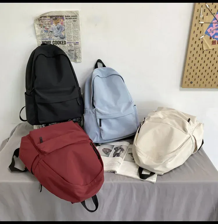Zaino versatile nero grigio bianco rosso di alta qualità, grande capacità, borsa da viaggio impermeabile, lavabile, in nylon, per computer, unisex_voghion.com