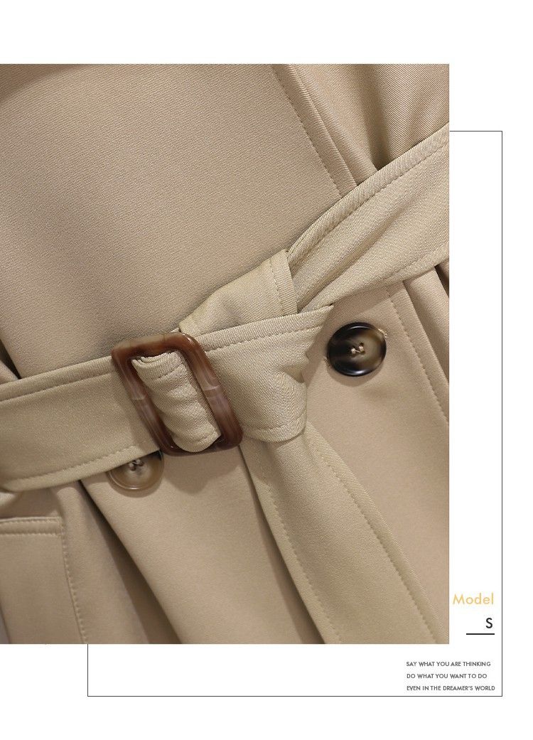 Corea del Sud Dongdaemun Classico Trench alla Moda di Media Lunghezza da Donna Autunno Nuovo Stile Coreano Giacca con Cintura in Vita Ins_voghion.com