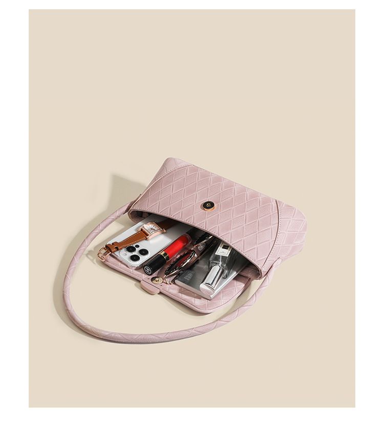 Single Shoulder Stick with Advanced and Versatile Solid Color Handbag, 2024 Autumn/Winter New Women's Bag, Unique Design_voghion.com