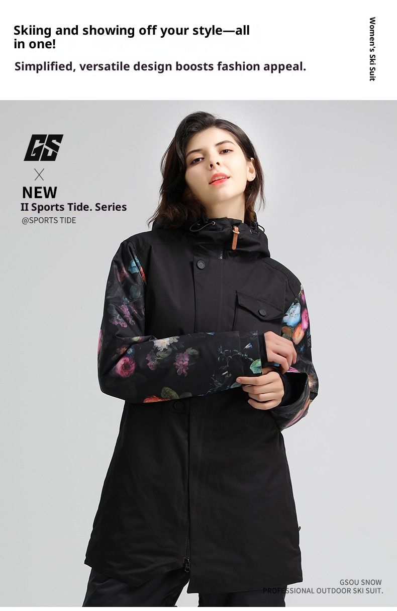 001 Giacca da sci Gsousnow da donna, antivento, impermeabile, calda giacca da snowboard e sci per esterni, cappotto alla moda_voghion.com