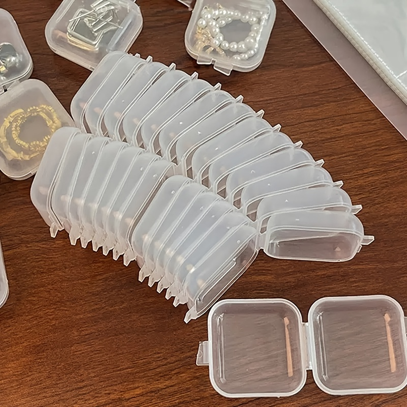 Boîte de rangement en plastique transparent avec couvercle pour bijoux, boucles d'oreilles et colliers, 20/40 pièces - Organisez et protégez vos objets de valeur_voghion.com