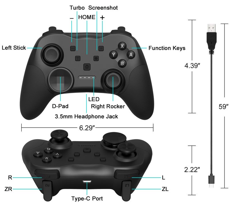 ULTIMATE NINTENDO SWITCH BEZVADU KONTROLE! 6 ass žiroskops, turbo funkcija, dubultā vibrācija — 12 stundu akumulators, daudzplatformas — ideāli piemērots iegremdēšanai_voghion.com
