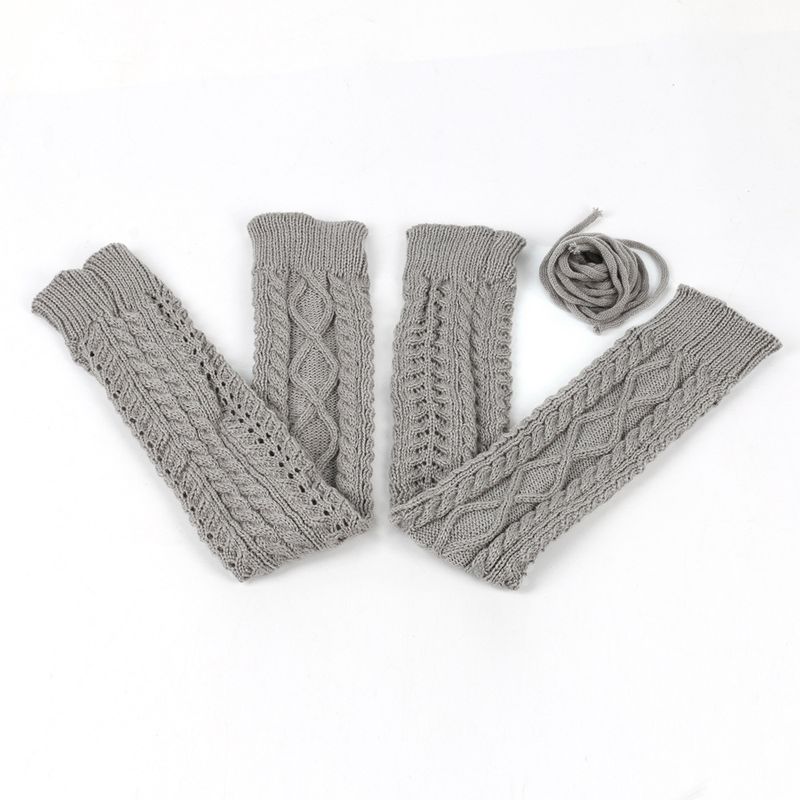Grenzüberschreitende Fußwärmerstrümpfe aus Schurwolle Herbst- und Winter-Overknee-Socken in Volltonfarbe Europäische und amerikanische lange Schnürsocken für Damen_voghion.com
