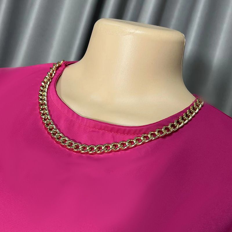 Women's Clothing Temperament Commuting Solid Color Leisure Loose Style Dress Clearance_voghion.com
