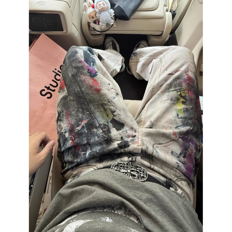 2024 Classic Good Crisp Washed Wide-Leg Jeans Visual Illusion Print Loose Fit Unisex_voghion.com