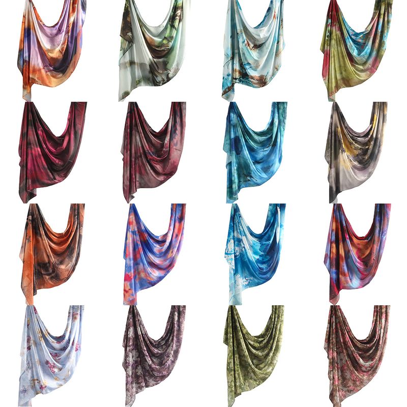 Muslim headscarf Silk Printed Scarf National Shawl Senior Printed National Scarf Shawl Headscarf 180*85cm_voghion.com