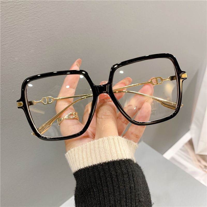 Fashion Fashion Oversized Square Eyewear Retro Women's Anti-blue Light Bloking Metal Frame Gla Trend Optical Computer_voghion.com