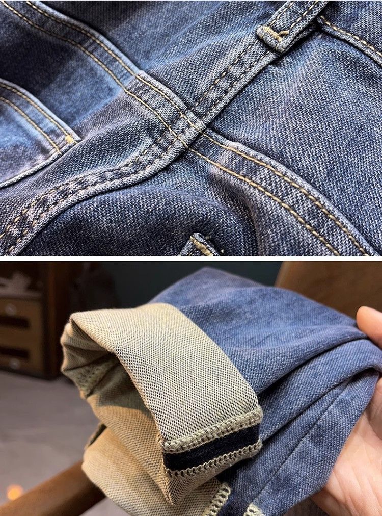 Men's Spring Thin Slim Fit Casual Nine-point Korean Style Stretch Trendy Slightly Wide Versatile Skinny Jeans_voghion.com