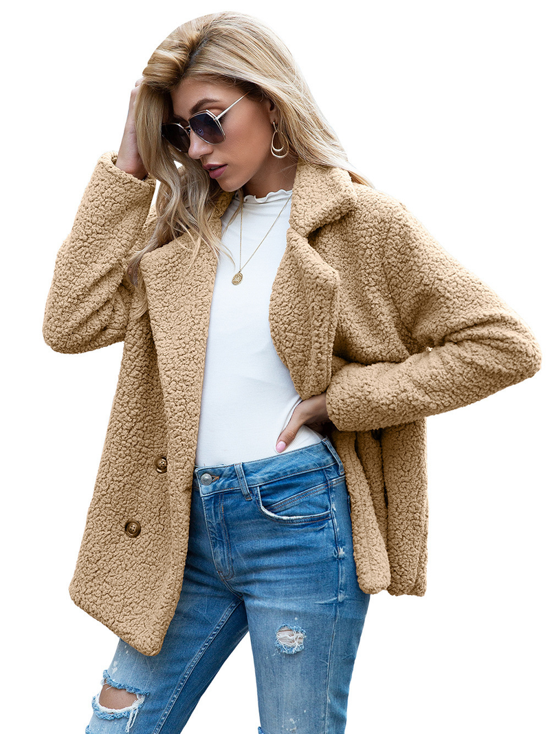 Herbst und Winter neuer Pelzmantel mit Knöpfen und lockerer Fleecepullover mit Revers_voghion.com