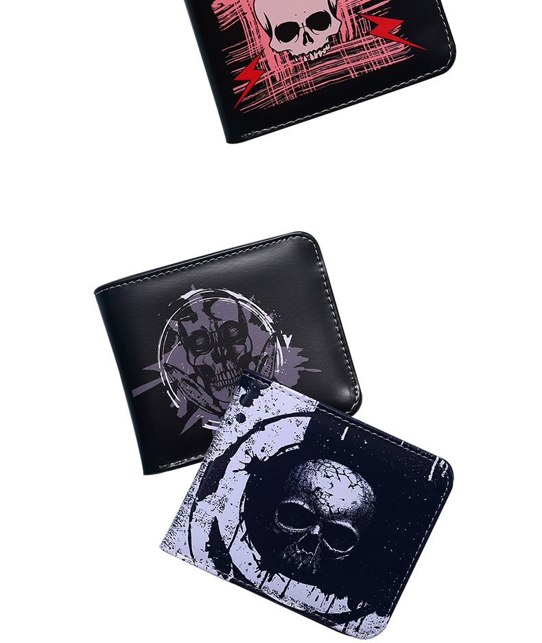 Men's Wallet Wallet Retro Demon Skull Short Small Wallet Portable Fashion Clutch Coin Purse._voghion.com