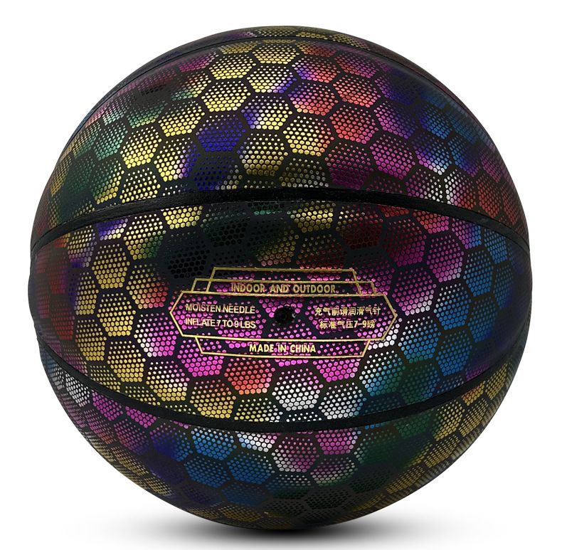 Hexagon reflecterende glow basketbal - trainingsbal met hoge zichtbaarheid en groot paneelontwerp_voghion.com