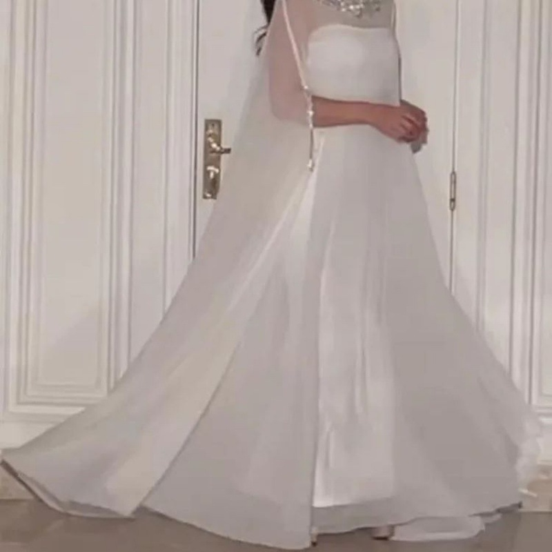 Damkläder ny chiffong paljett skarvning halvhög krage avslappnad dam stor sväng lång kjol för kvinnor_voghion.com