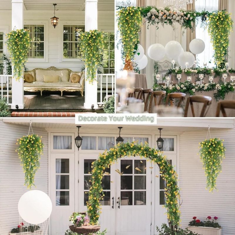 Arredamento per la casa, eucalipto, camelia, rattan, fiori artificiali, cesto appeso, decorazione da parete per soggiorno, interni ed esterni, alta simulazione_voghion.com