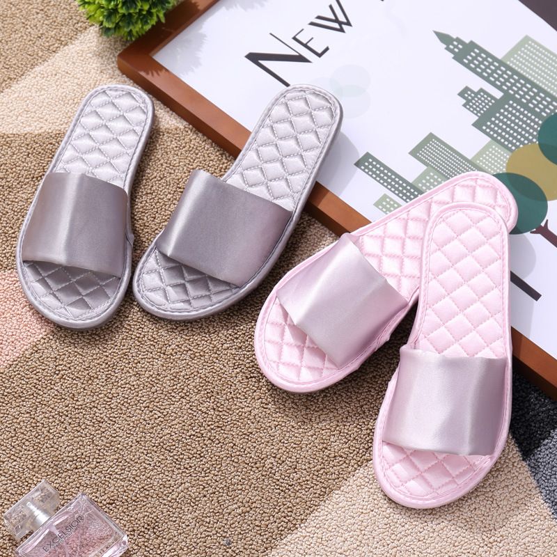 Neu Sommer Seide Hochzeit Paar Paar Weiche Sohle Indoor Hause TPR Atmungsaktive Kühle Hausschuhe,_voghion.com