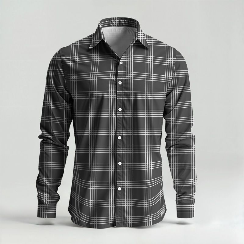 2025 Spring Summer Men Shirt Set Brand Print Fashion Simple Two Piece Set Mens Luxury Lightweight Party Long Sleeves Suit_voghion.com