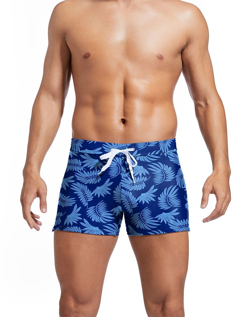 Niedrig geschnittene Badehose mit Kordelzug für Herren – schnelltrocknend und leicht für Strand und Pool (stylische Boardshorts mit Aufdruck)_voghion.com