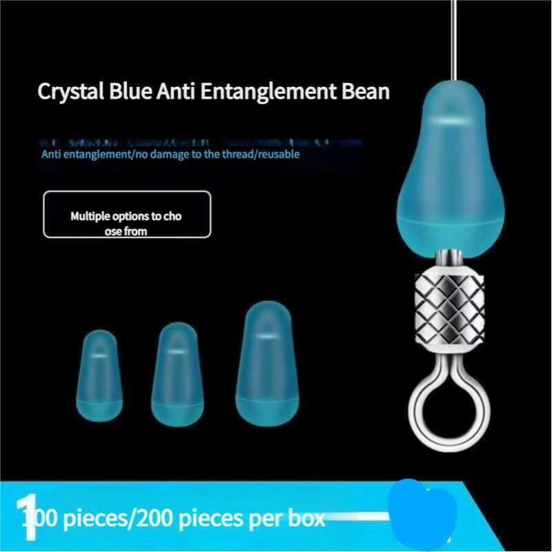 Anello anti-impigliamento per la pesca con polpo in silicone blu cristallo, accessorio per la pesca a fagiolo spaziale_voghion.com
