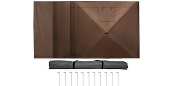 VEVOR Camping Gazebo Screen Tent; 12*12ft; 6 Sided Pop-up Canopy Shelter Tent with Mesh Windows; Portable Carry Bag; Stakes_voghion.com