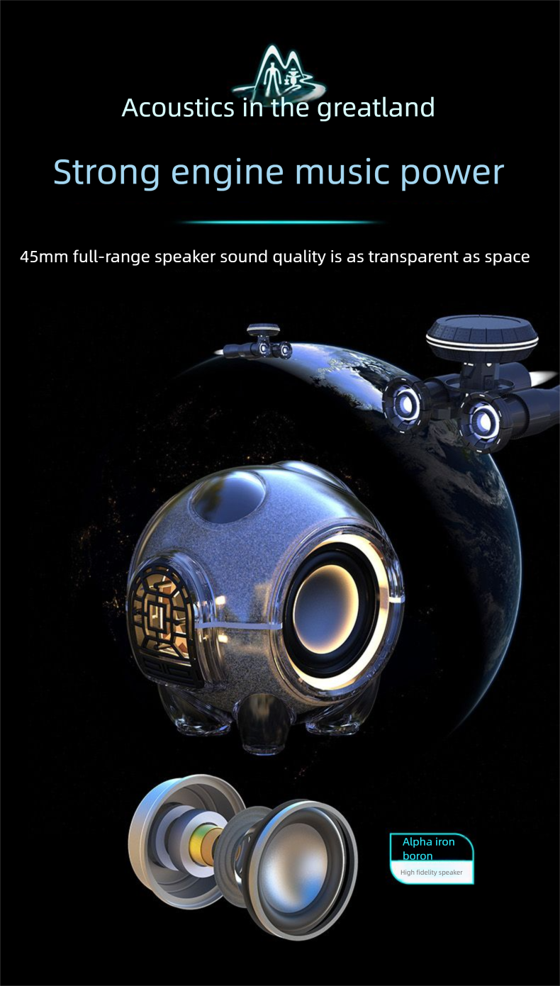 Space Panda Bluetooth High Sound Quality Creative Portable Mini Personalized Card Slot Small Speaker Colorful Subwoofer_voghion.com