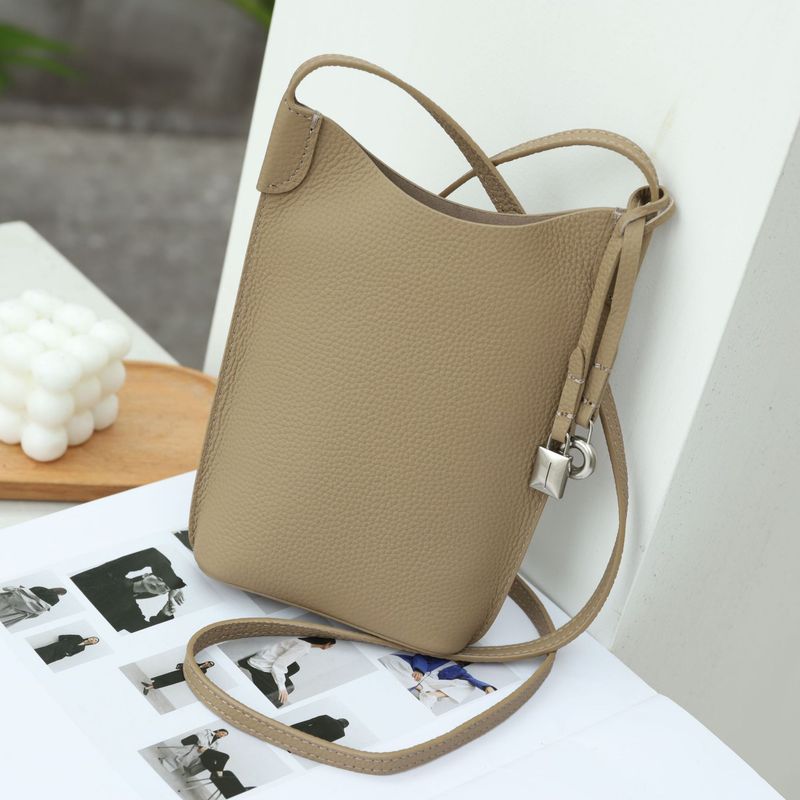 Borsa a tracolla piccola versatile casual da donna in vera pelle di vacchetta LP First Layer con custodia per telefono_voghion.com