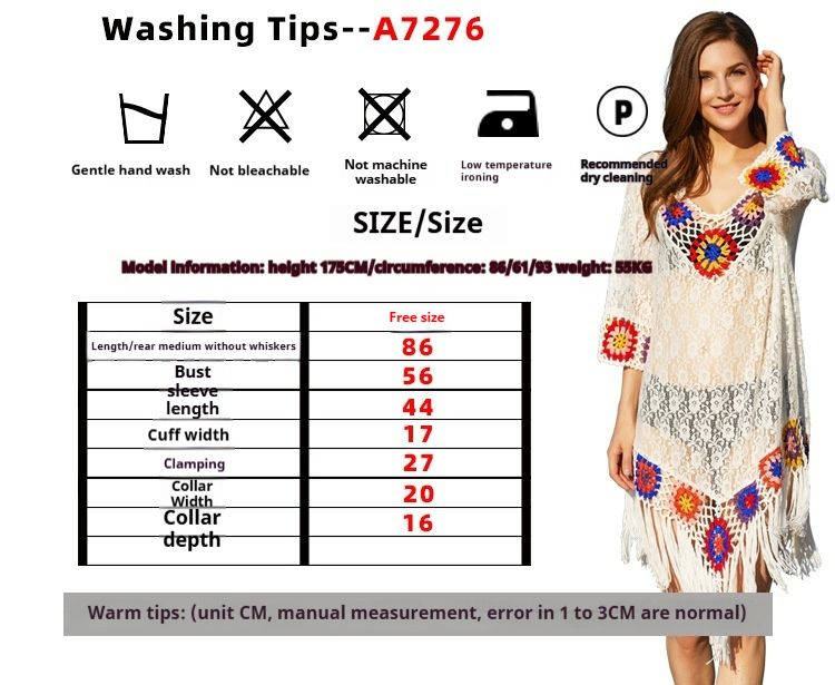 Sonnenschutz-Überwurfkleid für den Strandurlaub in Übergröße für Damen_voghion.com