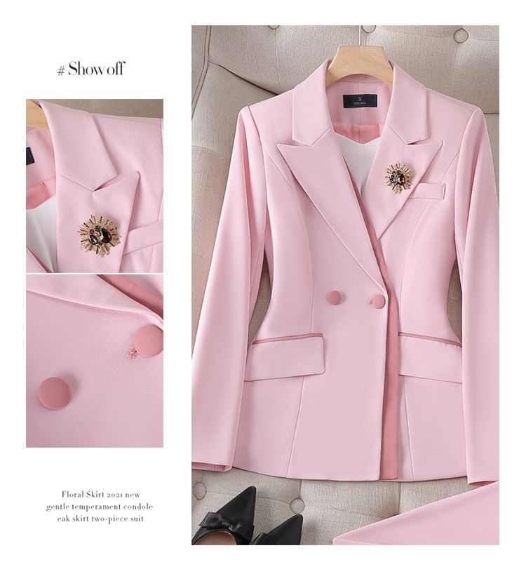 Roupas femininas Nicho temperamento empresa de negócios terno de colarinho branco feminino 2023 outono e inverno nova versão hotel gerente roupas de trabalho_voghion.com