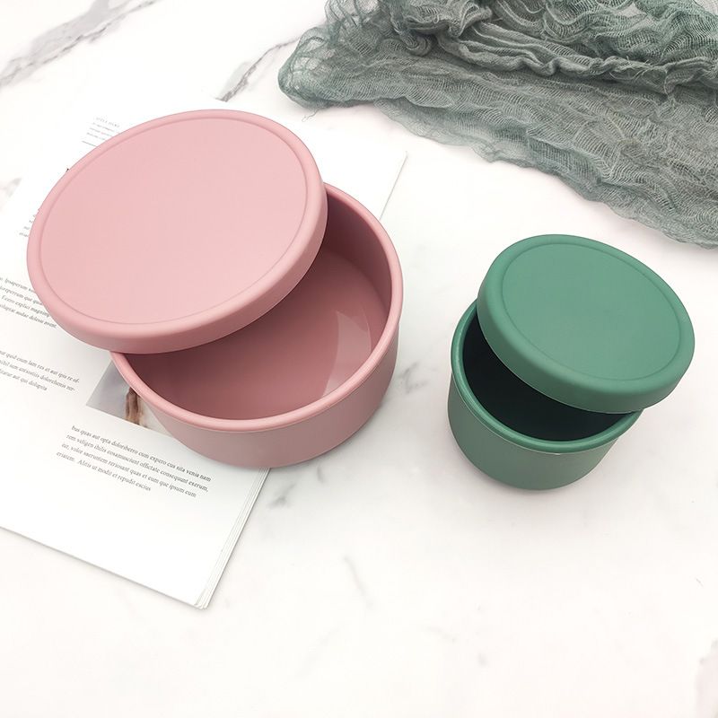 Picknickbox mit Deckel aus hochwertigem Silikon, frisch haltend, für den Kühlschrank geeignet, Aufbewahrungsmöglichkeit, unterteilter Lebensmittelbehälter für die Küche_voghion.com