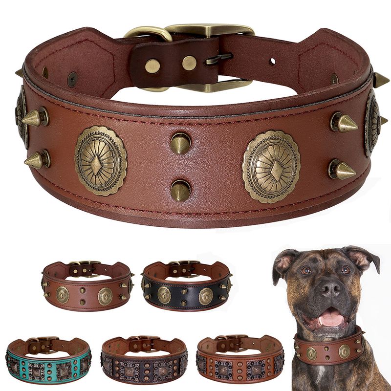 Collar de cuero duradero Beirui marrón_voghion.com