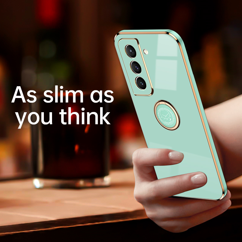 Custodia per telefono con supporto per anello quadrato placcatura per Samsung Galaxy S20 Fe Plus S21 Ultra S 20 21 S20fe_voghion.com