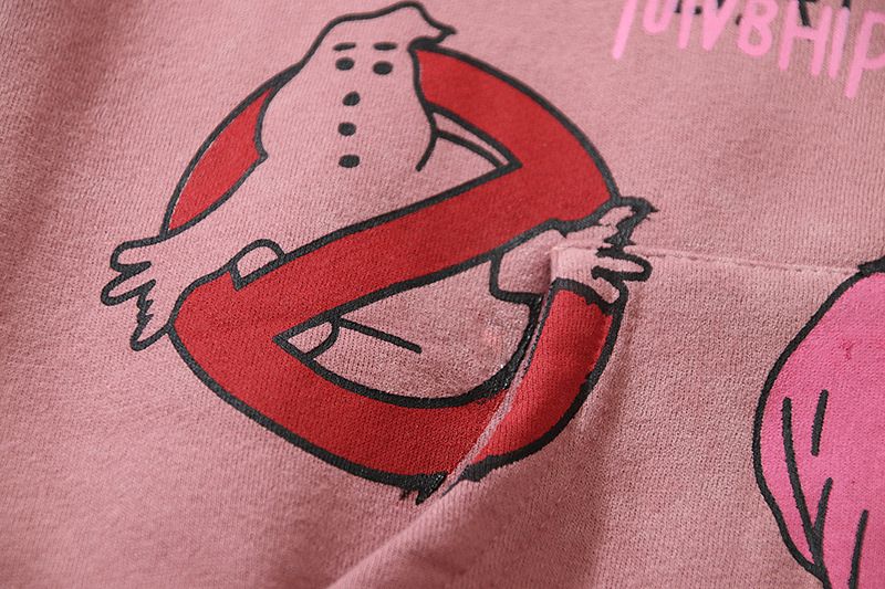 Sweat à capuche en peluche imprimé graffiti peint à la main et teint dans la boue de style hip-hop KAN@YE automne/hiver 2023_voghion.com