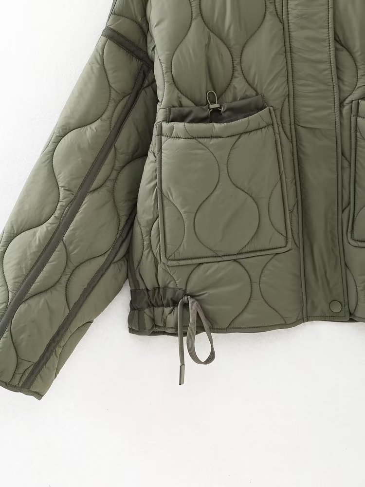 2024 Spring New Stand up Collar Cotton Loose Fit Short Coat Women's E73093Q_voghion.com