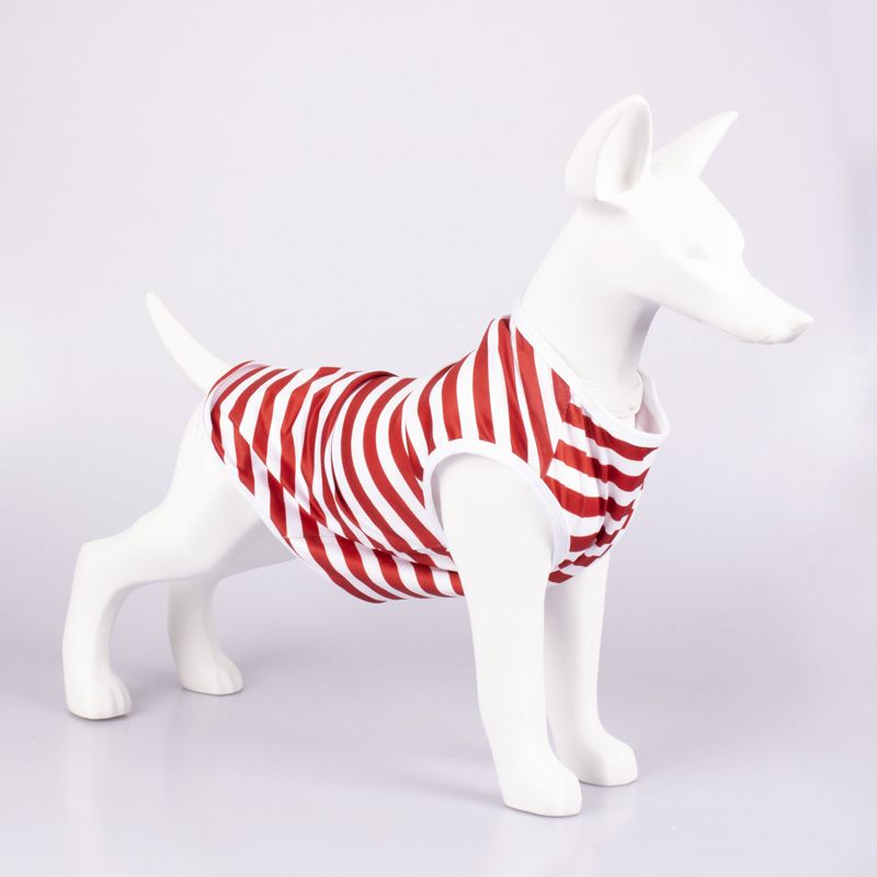 2025 Spring Summer Thin Pet Vest Striped Round Neck T-Shirt Small Medium Dogs Cooling Dog Clothes_voghion.com