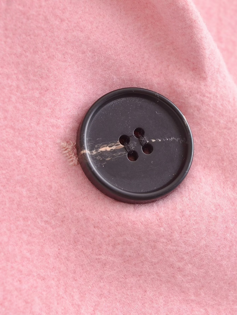 Dames kleine frisse revers lange mouwen dubbelrijs ontwerp roze trenchcoat_voghion.com