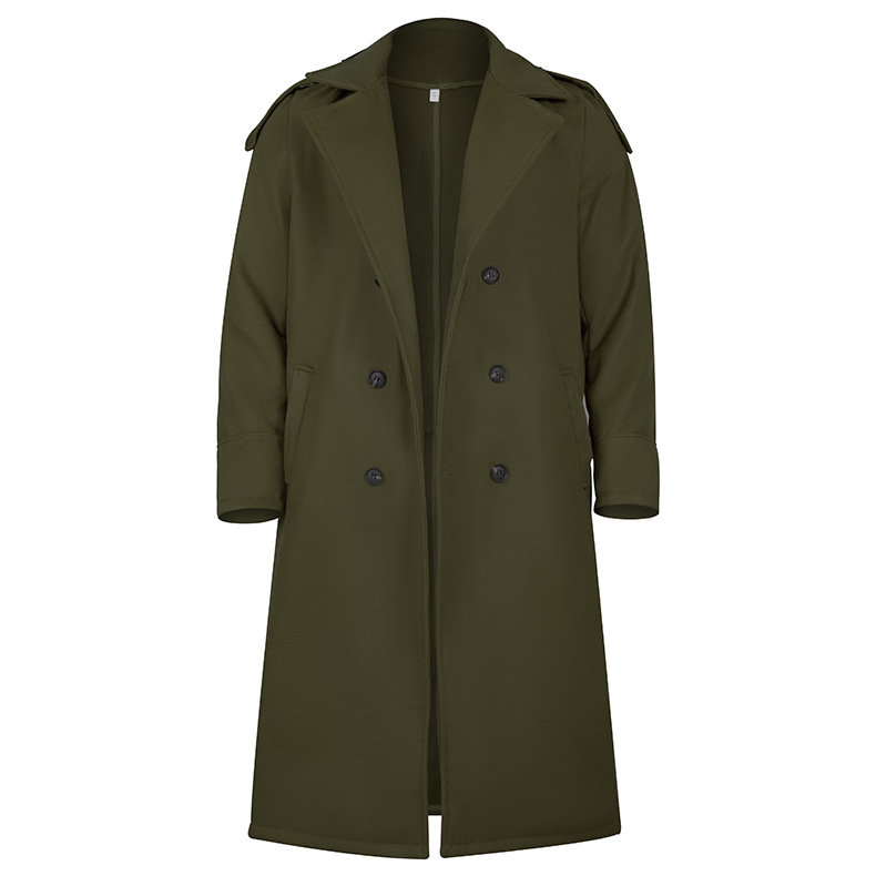 Men's long woolen coat extra long over the knee coat_voghion.com
