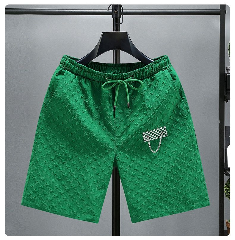 2024 New Summer Shorts Sports and Casual Couples Knitted Capris Men's Loose Large Beach Pants_voghion.com