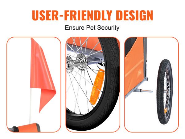 VEVOR Dog Bike Trailer, Supports up to 66 lbs, Pet Cart Bicycle Carrier, Easy Folding Frame with Quick Release Wheels, Universal Bicycle Coupler, Refl_voghion.com