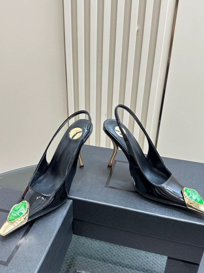 Neu 1 2026 neue Herbst Winter Spitz High Heels Für Frauen, Metallic Patent Leder Backless Sandalen Frauen, Frauen, Frauen,_voghion.com