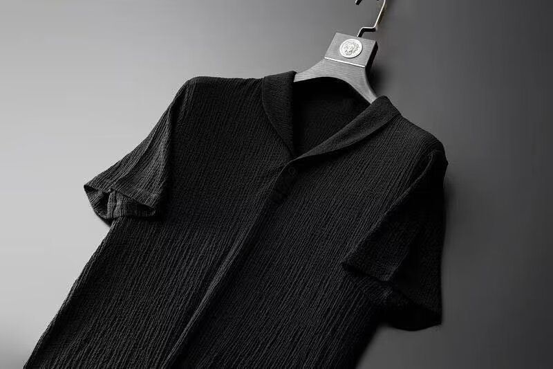 Men's Clothing 24 Summer Ultra-thin Half Sleeve Ice Silk Linen Suit Men's Cotton And Linen Two-piece Suit_voghion.com