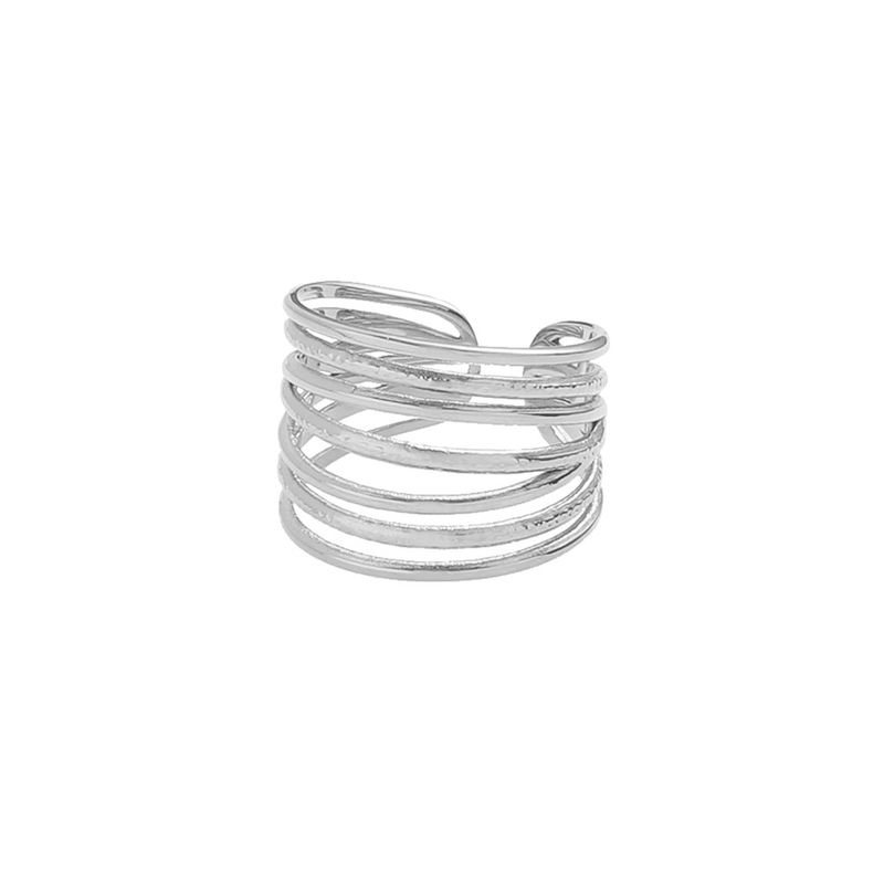 JZ054 Duizend draden brede band ring hol titanium staal verguld verstelbaar Koreaans_voghion.com