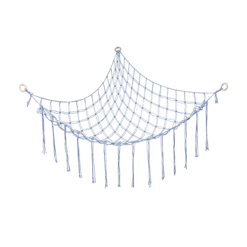 Hand-woven Children's Room Corner Hammock Bedroom Decoration Triangle Plush Toy Storage Net_voghion.com