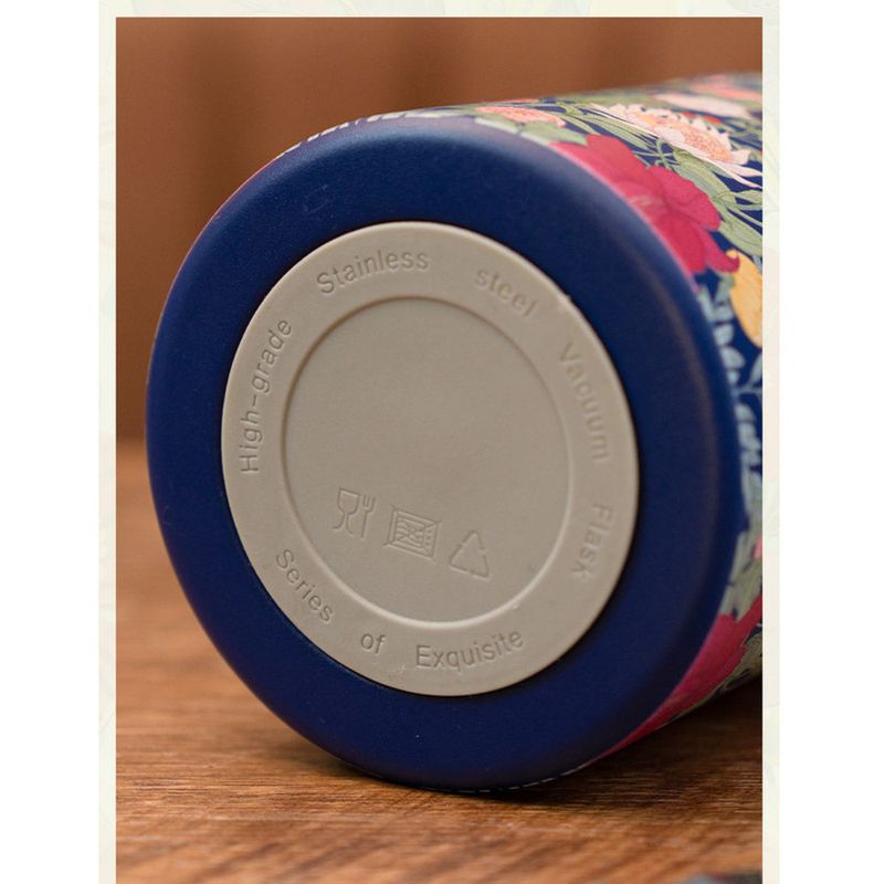 Tazza termica in acciaio inossidabile colorato MAGRACE Flower Shadow francese da 1000 ml, grande capacità, con supporto portatile per il tè_voghion.com