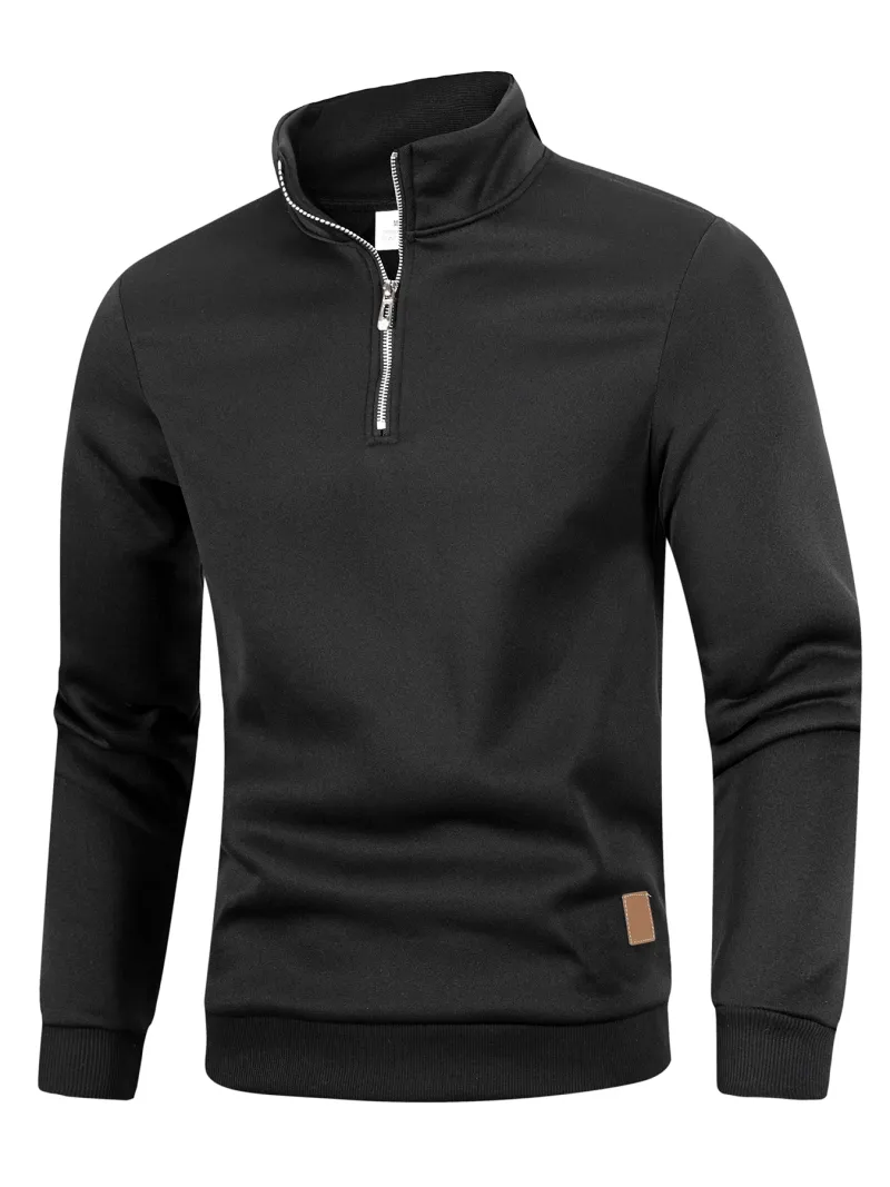 Men's Quarter Zip Up Long SleeveSlim Fit Lightweight Mock Neck Pullover Casual Sweaters Half Turtleneck Cozy Outdoor Streetwear_voghion.com