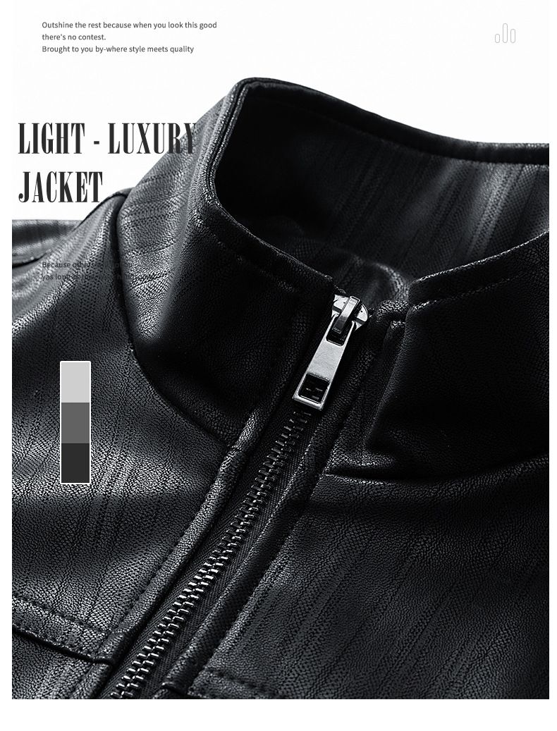 Herren-Retro-Harrington-Jacke – Vintage-Bomberjacke aus PU-Leder mit Stehkragen (M-3XL, entspannte Passform, leicht, Oliv/Schwarz/Hellbraun)_voghion.com