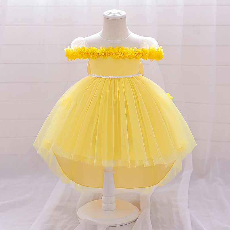 Kids' Clothing Baby Birthday Dress Children's Princess Dress With Tail Mesh Fluffy Dress_voghion.com